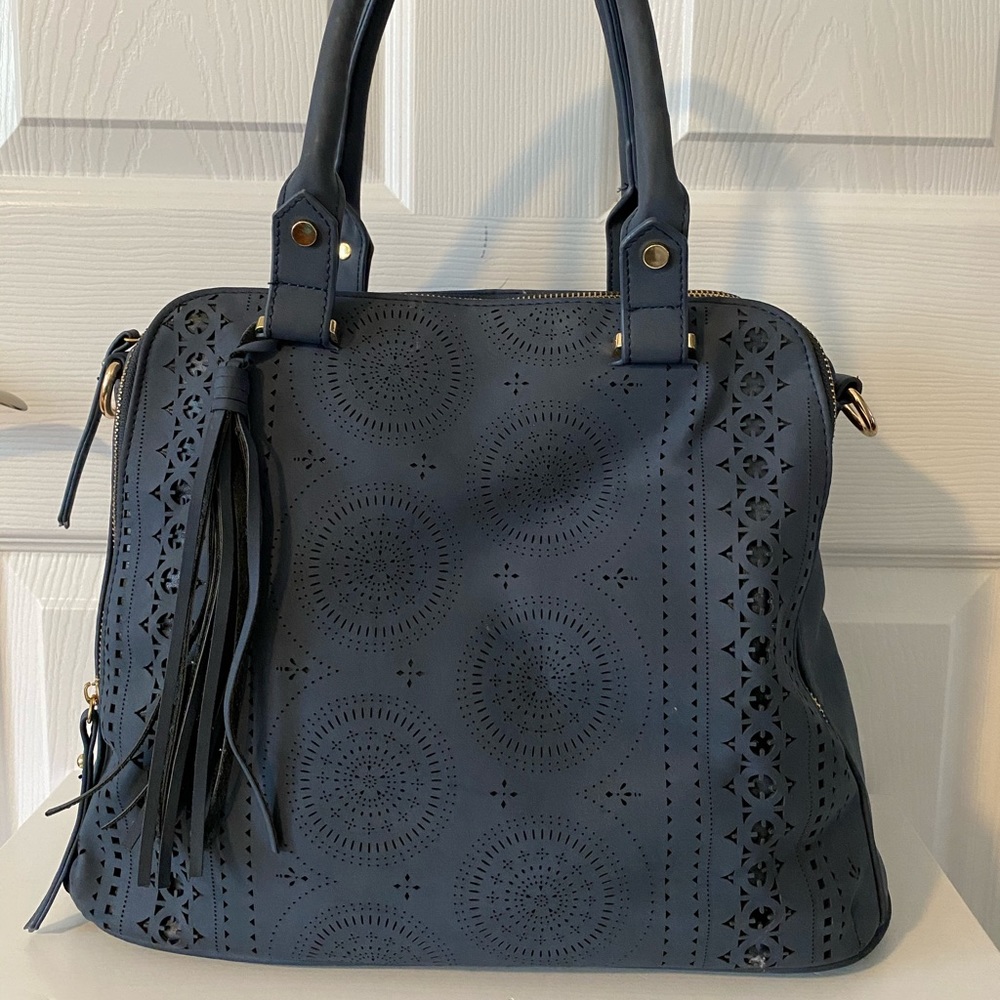 Blue suede bag
